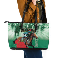 Belmont Horse Racing Leather Tote Bag Run for the Carnations