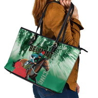 Belmont Horse Racing Leather Tote Bag Run for the Carnations