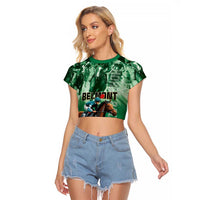 Personalized Belmont Horse Racing Raglan Cropped T Shirt Run for the Carnations