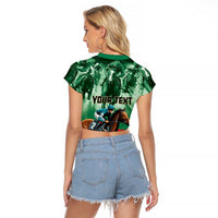 Personalized Belmont Horse Racing Raglan Cropped T Shirt Run for the Carnations