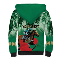 Personalized Belmont Horse Racing Sherpa Hoodie Run for the Carnations