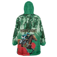 Personalized Belmont Horse Racing Wearable Blanket Hoodie Run for the Carnations