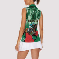 Personalized Belmont Horse Racing Women Sleeveless Polo Shirt Run for the Carnations