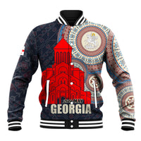 Georgia Independence Day Baseball Jacket Holy Trinity Cathedral of Tbilisi - Wonder Print Shop