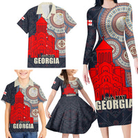 Georgia Independence Day Family Matching Long Sleeve Bodycon Dress and Hawaiian Shirt Holy Trinity Cathedral of Tbilisi - Wonder Print Shop