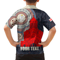 Georgia Independence Day Family Matching Off Shoulder Maxi Dress and Hawaiian Shirt Holy Trinity Cathedral of Tbilisi - Wonder Print Shop