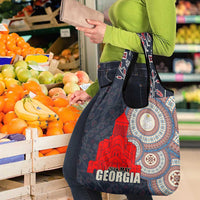 Georgia Independence Day Grocery Bag Holy Trinity Cathedral of Tbilisi