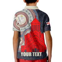 Georgia Independence Day Kid Polo Shirt Holy Trinity Cathedral of Tbilisi - Wonder Print Shop