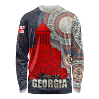 Georgia Independence Day Long Sleeve Shirt Holy Trinity Cathedral of Tbilisi - Wonder Print Shop