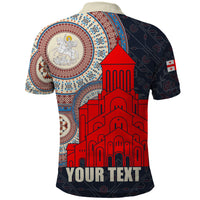 Georgia Independence Day Polo Shirt Holy Trinity Cathedral of Tbilisi - Wonder Print Shop