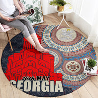 Georgia Independence Day Round Carpet Holy Trinity Cathedral of Tbilisi