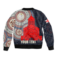 Georgia Independence Day Sleeve Zip Bomber Jacket Holy Trinity Cathedral of Tbilisi - Wonder Print Shop