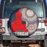 Georgia Independence Day Spare Tire Cover Holy Trinity Cathedral of Tbilisi - Wonder Print Shop