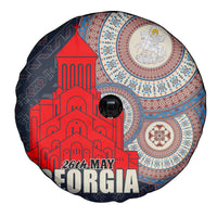 Georgia Independence Day Spare Tire Cover Holy Trinity Cathedral of Tbilisi - Wonder Print Shop