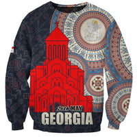 Georgia Independence Day Sweatshirt Holy Trinity Cathedral of Tbilisi - Wonder Print Shop