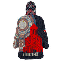 Georgia Independence Day Wearable Blanket Hoodie Holy Trinity Cathedral of Tbilisi - Wonder Print Shop