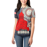 Georgia Independence Day Women Polo Shirt Holy Trinity Cathedral of Tbilisi - Wonder Print Shop