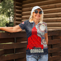 Georgia Independence Day Women Polo Shirt Holy Trinity Cathedral of Tbilisi - Wonder Print Shop