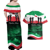 Italy Republic Day Couples Matching Off Shoulder Maxi Dress and Hawaiian Shirt Festa della Repubblica - Wonder Print Shop
