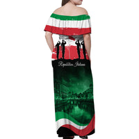 Italy Republic Day Family Matching Off Shoulder Maxi Dress and Hawaiian Shirt Festa della Repubblica - Wonder Print Shop