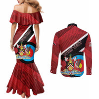 Personalized Trinidad and Tobago Archery Couples Matching Mermaid Dress and Long Sleeve Button Shirt Archery On The Move