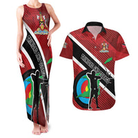 Personalized Trinidad and Tobago Archery Couples Matching Tank Maxi Dress and Hawaiian Shirt Archery On The Move