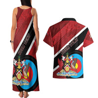 Personalized Trinidad and Tobago Archery Couples Matching Tank Maxi Dress and Hawaiian Shirt Archery On The Move