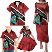 Personalized Trinidad and Tobago Archery Family Matching Puletasi and Hawaiian Shirt Archery On The Move