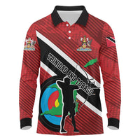 Personalized Trinidad and Tobago Archery Long Sleeve Polo Shirt Archery On The Move