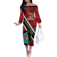 Personalized Trinidad and Tobago Archery Off The Shoulder Long Sleeve Dress Archery On The Move