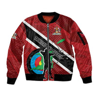 Personalized Trinidad and Tobago Archery Sleeve Zip Bomber Jacket Archery On The Move
