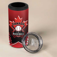 Custom Canada Baseball 4 in 1 Can Cooler Tumbler Go Champion The Maple Leaf