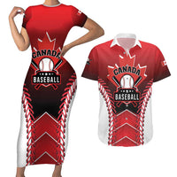 Custom Canada Baseball Couples Matching Short Sleeve Bodycon Dress and Hawaiian Shirt Go Champion The Maple Leaf