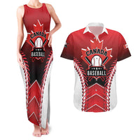 Custom Canada Baseball Couples Matching Tank Maxi Dress and Hawaiian Shirt Go Champion The Maple Leaf