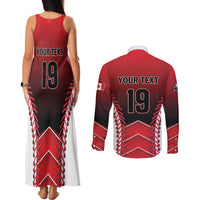 Custom Canada Baseball Couples Matching Tank Maxi Dress and Long Sleeve Button Shirt Go Champion The Maple Leaf