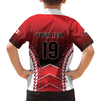 Custom Canada Baseball Family Matching Off The Shoulder Long Sleeve Dress and Hawaiian Shirt Go Champion The Maple Leaf