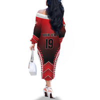 Custom Canada Baseball Family Matching Off The Shoulder Long Sleeve Dress and Hawaiian Shirt Go Champion The Maple Leaf