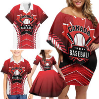 Custom Canada Baseball Family Matching Off Shoulder Short Dress and Hawaiian Shirt Go Champion The Maple Leaf
