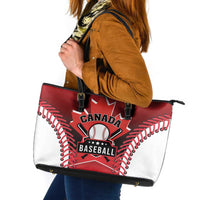 Canada Baseball Leather Tote Bag Go Champion The Maple Leaf