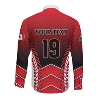 Custom Canada Baseball Long Sleeve Button Shirt Go Champion The Maple Leaf