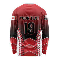 Custom Canada Baseball Long Sleeve Shirt Go Champion The Maple Leaf
