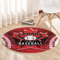 Canada Baseball Round Carpet Go Champion The Maple Leaf