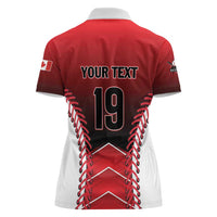 Custom Canada Baseball Women Polo Shirt Go Champion The Maple Leaf