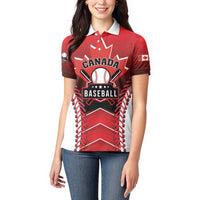 Custom Canada Baseball Women Polo Shirt Go Champion The Maple Leaf