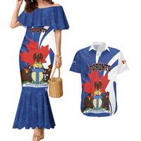 Personalised Canada Toronto Couples Matching Mermaid Dress and Hawaiian Shirt Maple Leaf Diversity Our Strength