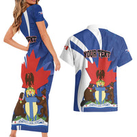 Personalised Canada Toronto Couples Matching Short Sleeve Bodycon Dress and Hawaiian Shirt Maple Leaf Diversity Our Strength