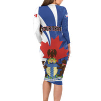 Personalised Canada Toronto Family Matching Long Sleeve Bodycon Dress and Hawaiian Shirt Maple Leaf Diversity Our Strength