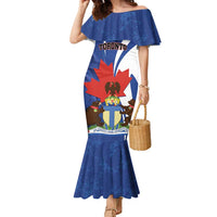 Personalised Canada Toronto Family Matching Mermaid Dress and Hawaiian Shirt Maple Leaf Diversity Our Strength