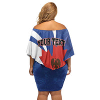 Personalised Canada Toronto Family Matching Off Shoulder Short Dress and Hawaiian Shirt Maple Leaf Diversity Our Strength