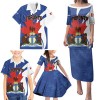 Personalised Canada Toronto Family Matching Puletasi and Hawaiian Shirt Maple Leaf Diversity Our Strength